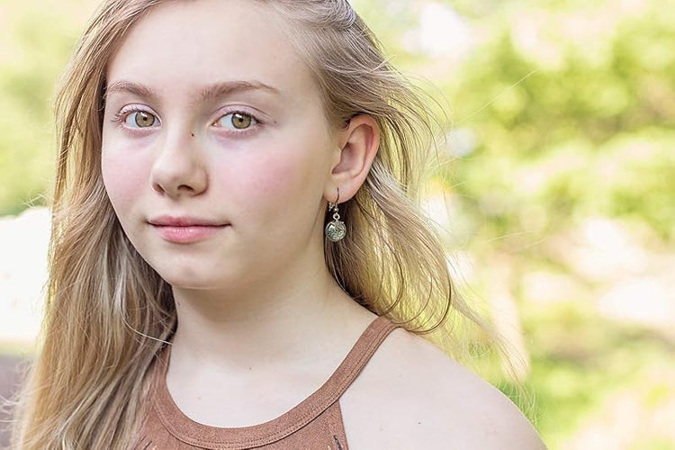 Summerfield Collection Antiqued Gold-tone Black Glitter Glass Star Charm Galaxy Dangle Earrings Hand-painted