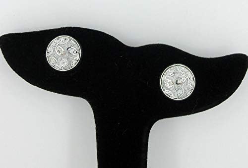 Summerfield Collection Silver-tone Frosted Flower Metallic Rainbow Stud Earrings 12mm (Silver)