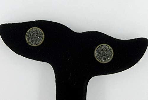 Summerfield Collection Antiqued Gold-tone Olive Green Faux Druzy Stone Stud Earrings (10mm)