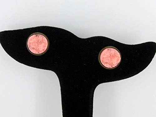 Summerfield Collection Antiqued Gold-tone Faux Druzy Stone Stud Earrings 12mm (Peach Pink)