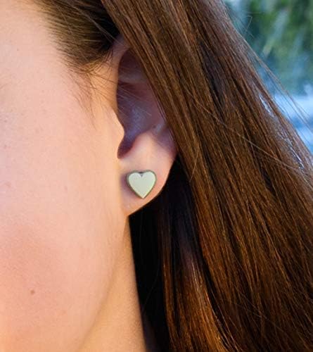 Summerfield Collection Stainless Steel Glow in the Dark Heart Stud Earrings 8mm