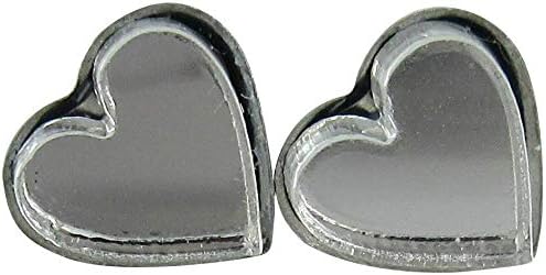 Summerfield Collection Stainless Steel Mirror Heart Stud Earrings 8mm (Clear)