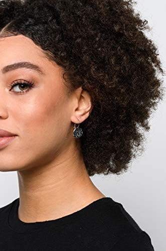 Summerfield Collection Stainless Steel Faux Druzy Stone Lever-back Drop Earrings 14mm (Gunmetal Gray)