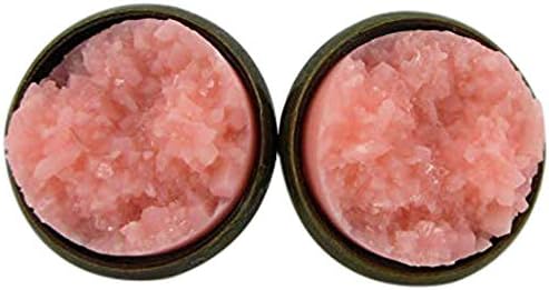 Summerfield Collection Antiqued Gold-tone Faux Druzy Stone Stud Earrings 12mm (Peach Pink)