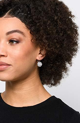 Summerfield Collection Stainless Steel Faux Druzy Stone Lever-back Drop Earrings 14mm (Silver)