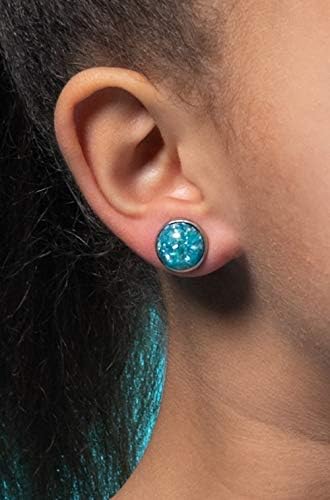 Summerfield Collection Stainless Steel Faux Shell Stud Earrings 12mm (Seafoam Blue)
