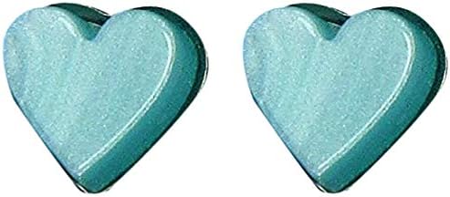Summerfield Collection Stainless Steel Pearly Acrylic Heart Stud Earrings 8mm (Seafoam)