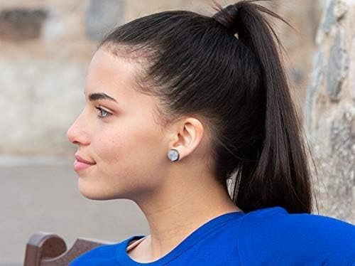 Summerfield Collection Antiqued Gold-tone Faux Druzy Stone Stud Earrings 12mm (Gray)