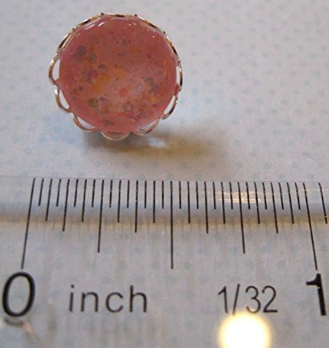 Summerfield Collection Stainless Steel Light Pink Iridescent Glitter Glass Stud Earrings Hand-painted 12mm