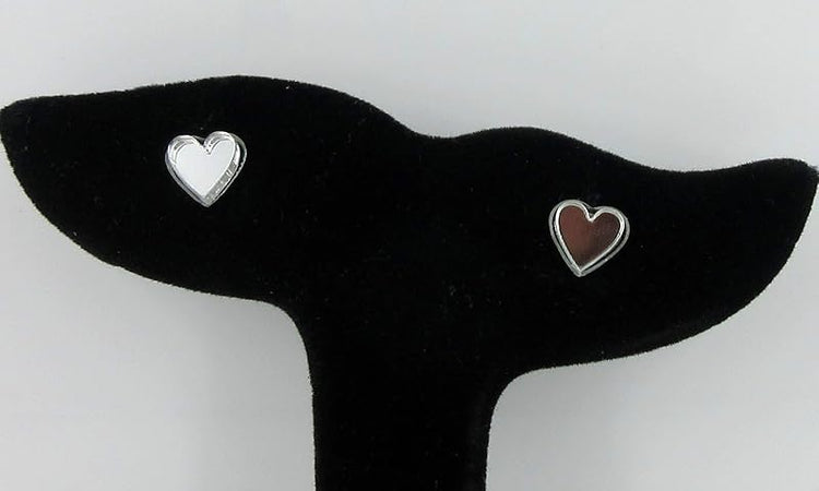 Summerfield Collection Stainless Steel Mirror Heart Stud Earrings 8mm (Clear)