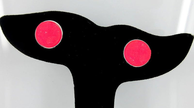 Summerfield Collection Silver-tone Faux Druzy Stone Stud Earrings 12mm (Neon Pink)