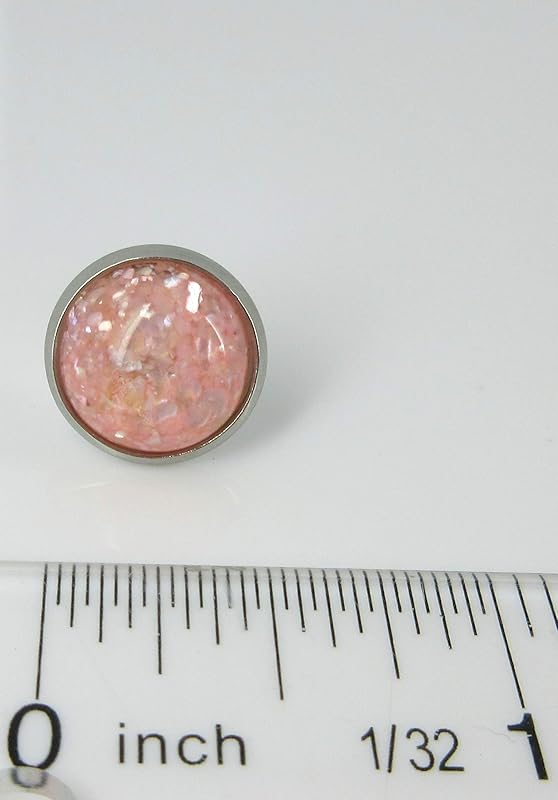 Summerfield Collection Stainless Steel Faux Shell Stud Earrings 12mm (Blush Pink)