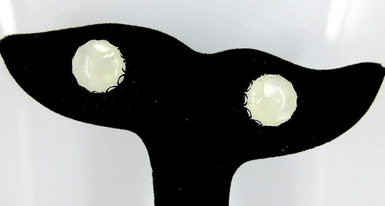Summerfield Collection Stainless Steel Faux Shell Stud Earrings 12mm (White)