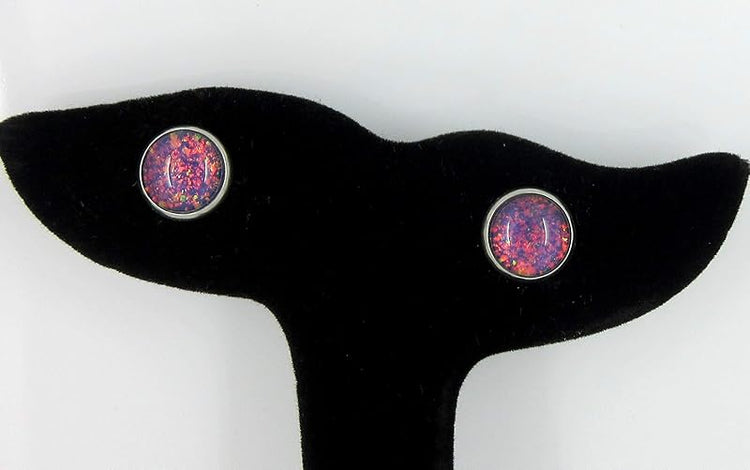 Summerfield Collection Stainless Steel Halloween Trio Stud Earrings Set Faux Druzy Glass