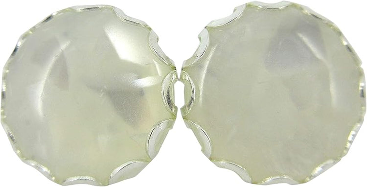 Summerfield Collection Stainless Steel Faux Shell Stud Earrings 12mm (White)
