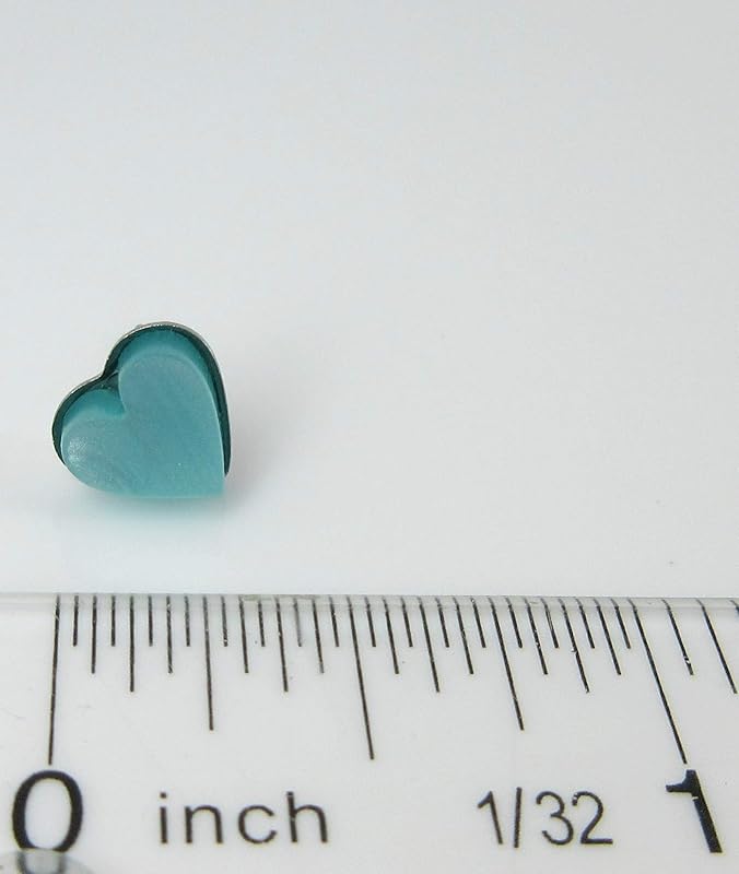 Summerfield Collection Stainless Steel Pearly Acrylic Heart Stud Earrings 8mm (Seafoam)