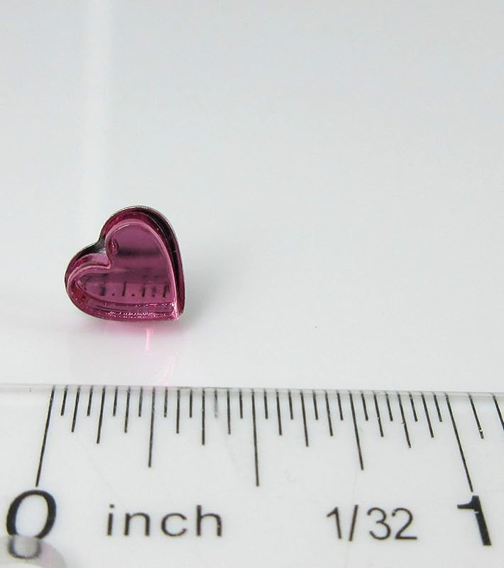 Summerfield Collection Stainless Steel Mirror Heart Stud Earrings 8mm (Pink)