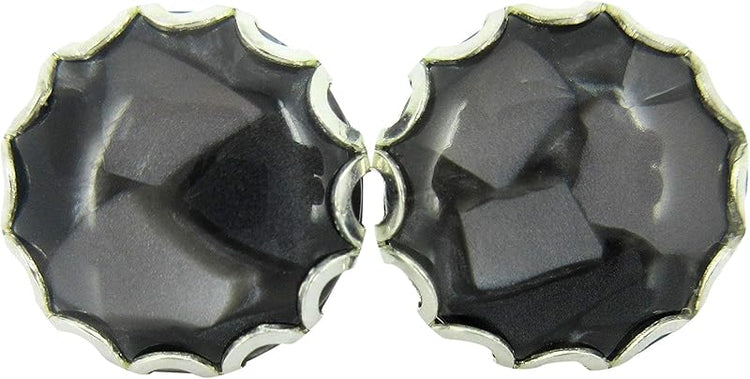 Summerfield Collection Stainless Steel Faux Shell Stud Earrings 12mm (Black)