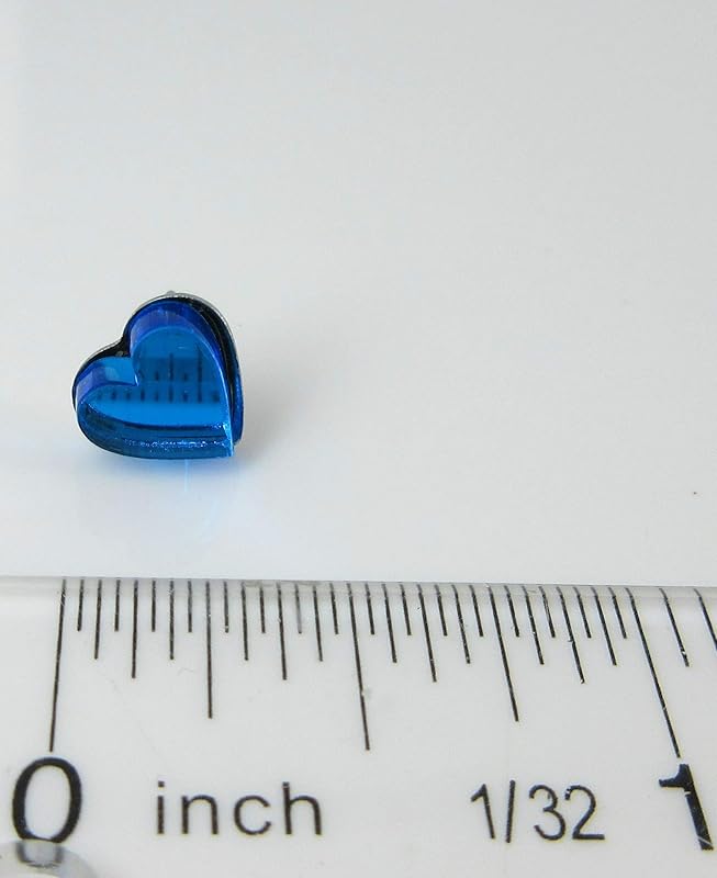 Summerfield Collection Stainless Steel Mirror Heart Stud Earrings 8mm (Aqua Blue)