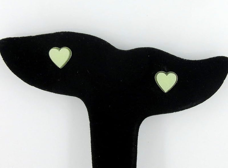 Summerfield Collection Stainless Steel Glow in the Dark Heart Stud Earrings 8mm