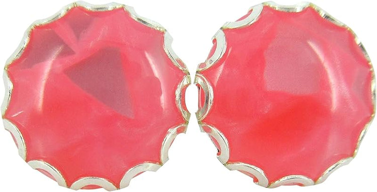 Summerfield Collection Stainless Steel Faux Shell Stud Earrings 12mm (Pink)
