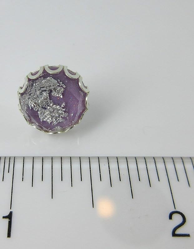 Summerfield Collection Silver Foil Faceted Resin Stud Earrings 12mm (Lavender Purple)