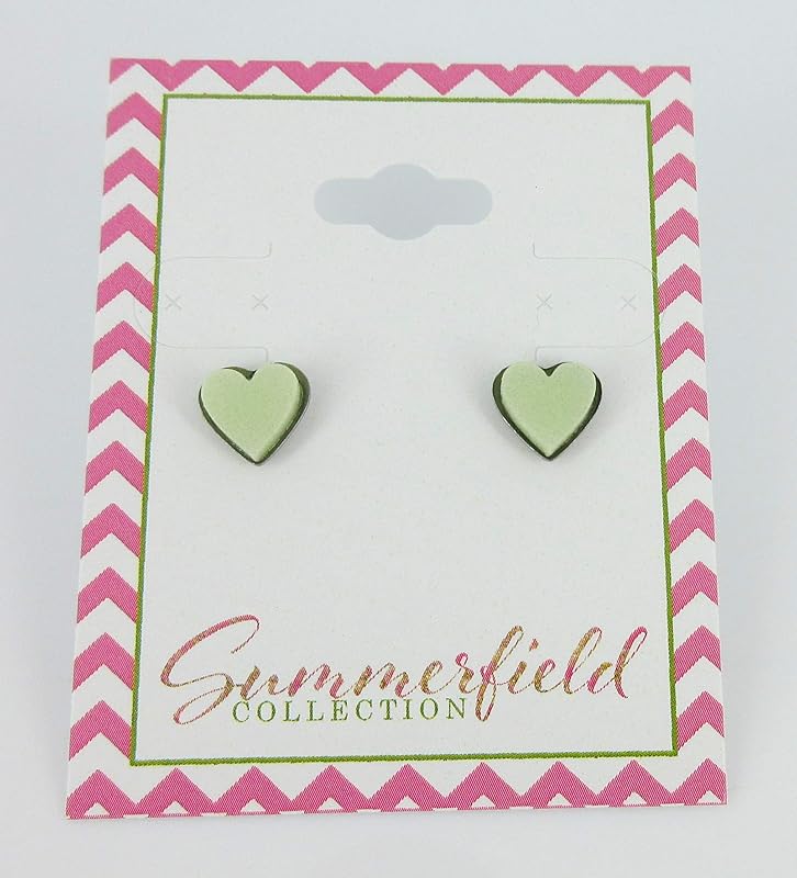 Summerfield Collection Stainless Steel Glow in the Dark Heart Stud Earrings 8mm