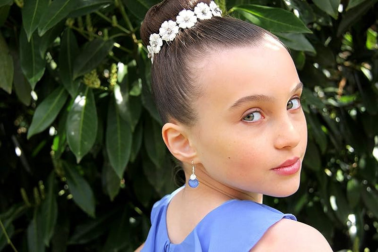 Summerfield Collection Silver-tone Blue Iridescent Glitter Glass Dragonfly Charm Dangle Earrings Hand-painted