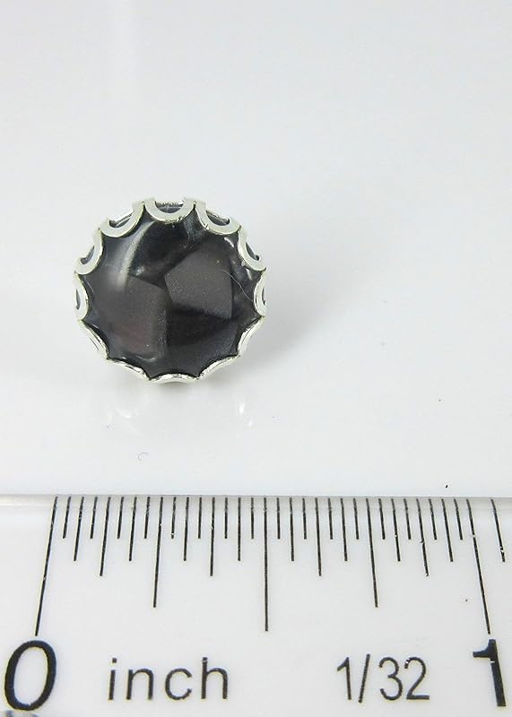 Summerfield Collection Stainless Steel Faux Shell Stud Earrings 12mm (Black)
