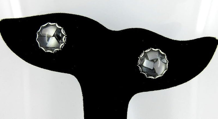 Summerfield Collection Stainless Steel Faux Shell Stud Earrings 12mm (Black)