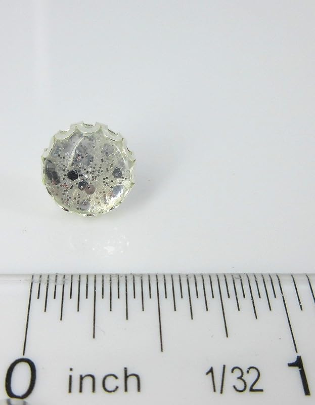 Summerfield Collection Silver-tone Glitter Glass Stud Earrings Hand-painted 10mm
