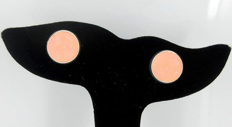 Summerfield Collection Silver-tone Faux Druzy Stone Stud Earrings 12mm (Peach Pink)