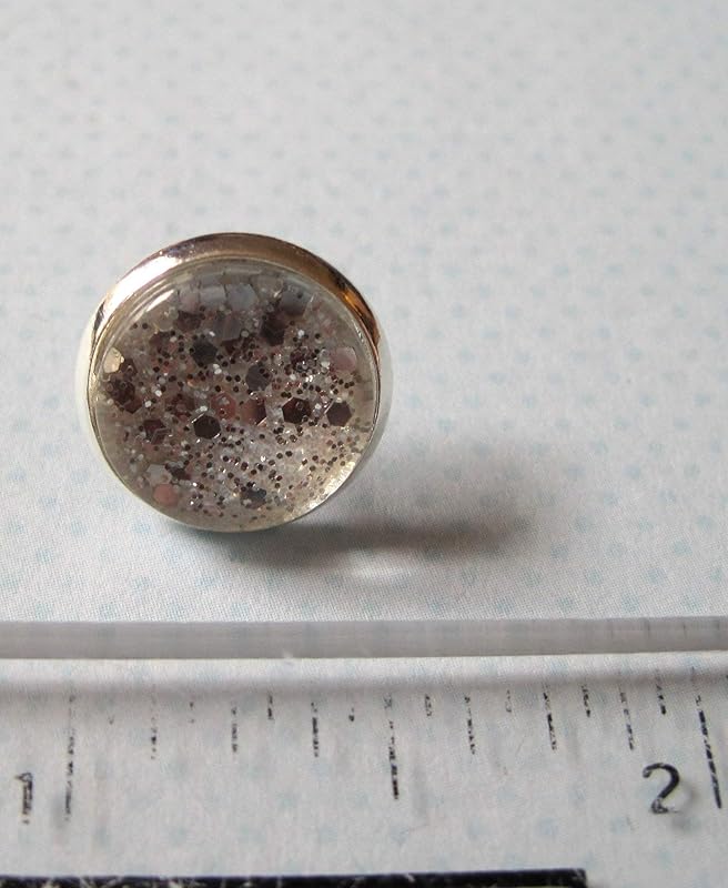 Summerfield Collection Silver-tone Glitter Glass Stud Earrings 12mm Hand-painted