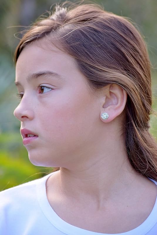 Summerfield Collection Trio Silver-tone Stud Earrings Faux Druzy Stone Clear AB Hot Pink Glitter Resin Set