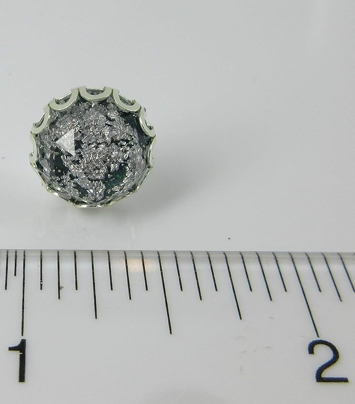 Summerfield Collection Silver Foil Faceted Resin Stud Earrings 12mm (Dk Teal Green)