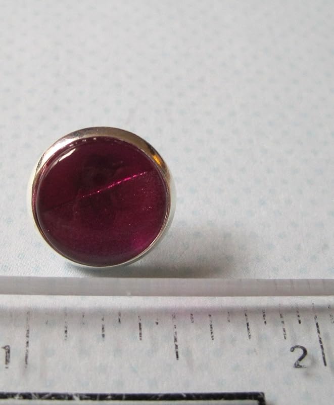 Summerfield Collection Silver-Tone Metallic Fuschia Part Matte Glass Stud Earrings 1/2" Round