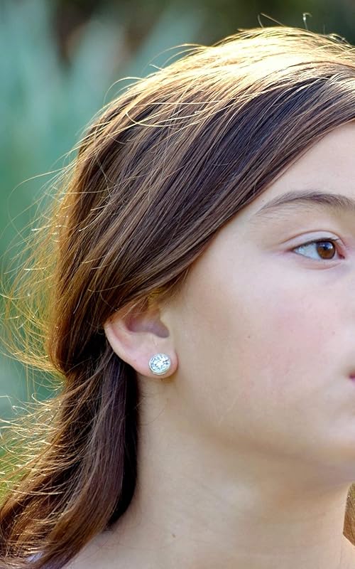 Summerfield Collection Silver-tone Metallic Faux Druzy Stone Stud Earrings 8mm (Silver)