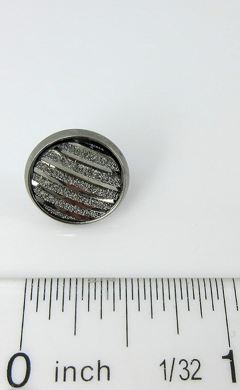 Summerfield Collection Hematite-tone Gunmetal Gray Frosted Metallic Stripe Stud Earrings 12mm