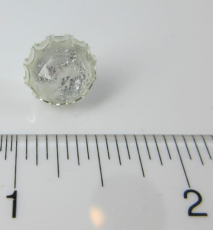 Summerfield Collection Silver Foil Faceted Resin Stud Earrings 12mm (White)