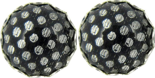 Summerfield Collection Stainless Steel Black Polka Dot Resin Stud Earrings 12mm