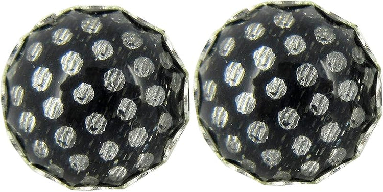 Summerfield Collection Stainless Steel Black Polka Dot Resin Stud Earrings 12mm