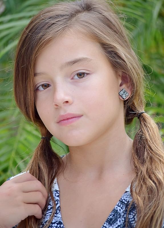 Summerfield Collection Gunmetal Geometric Square Shaped Chunky Faux Druzy Stud Earrings 12mm Statement Hematite-tone