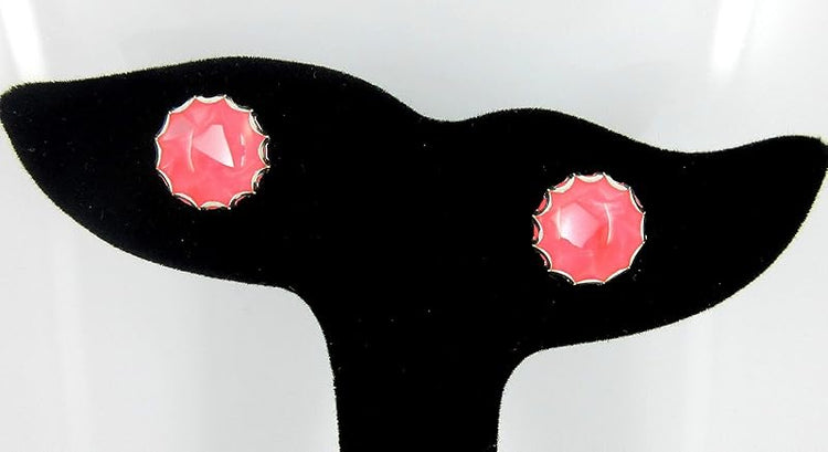 Summerfield Collection Stainless Steel Faux Shell Stud Earrings 12mm (Pink)
