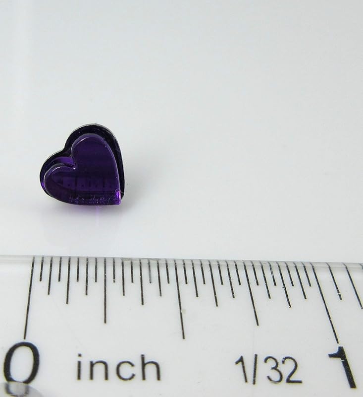 Summerfield Collection Stainless Steel Mirror Heart Stud Earrings 8mm (Purple)