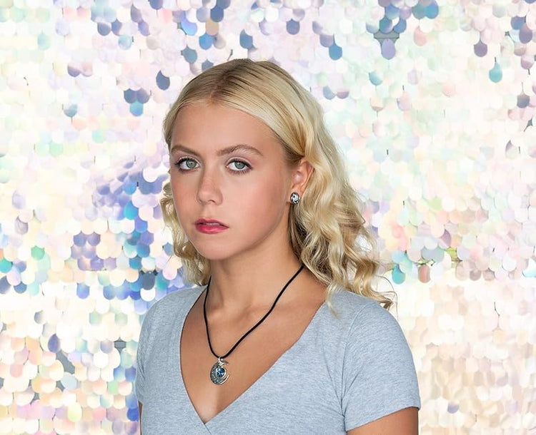 Summerfield Collection Silver-Tone Meteor Glitter Glass I Love You to the Moon and Back Pendant Necklace Black Faux Suede