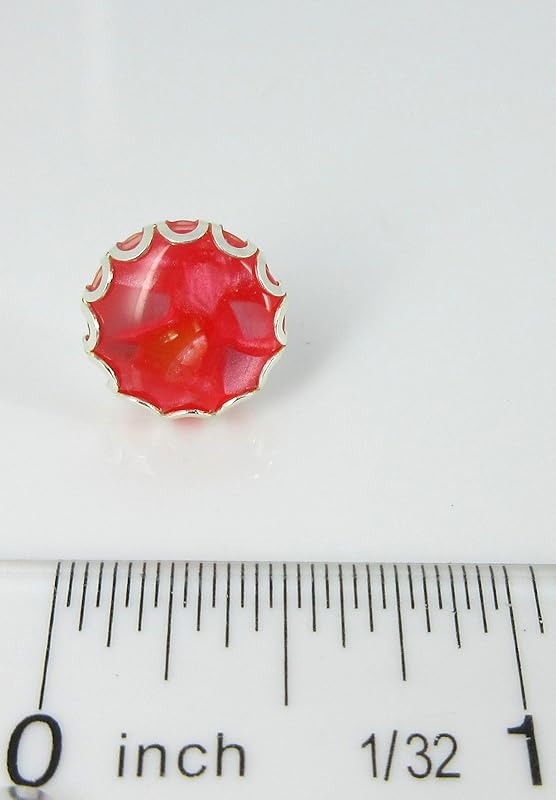 Summerfield Collection Stainless Steel Faux Shell Stud Earrings 12mm (Red)