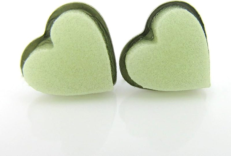 Summerfield Collection Stainless Steel Glow in the Dark Heart Stud Earrings 8mm