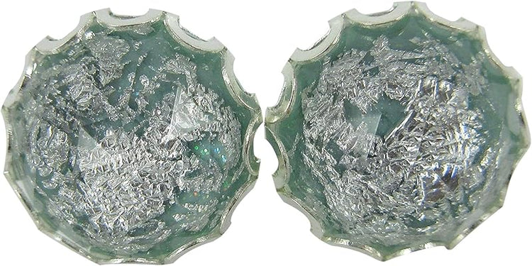 Summerfield Collection Silver Foil Faceted Resin Stud Earrings 12mm (Lt Dusty Blue)