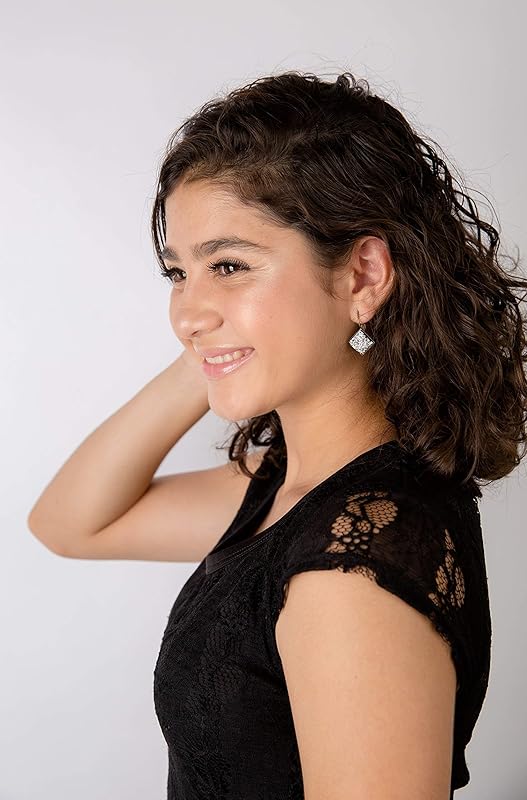 Summerfield Collection Antiqued Gold-tone Geometric Square Faux Druzy Stone Lever-back Drop Earrings (Silver Metallic)