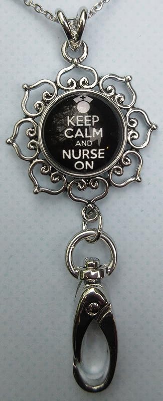 Summerfield Collection Nurse Theme - Womens Lanyard Chain - Hearts Pendant w/Clip for IDs, Badges, Keys - Comes w/ 3 Snap Charms